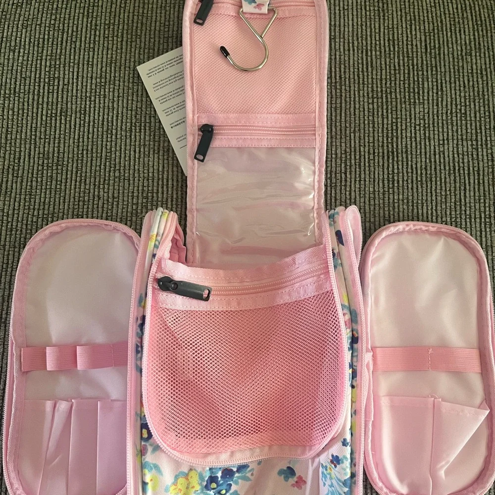 Floral Pink Travel Bag/ makeup bag